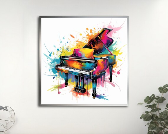 Piano Painting, Musical Art Print for Home Office