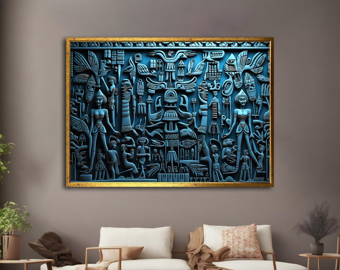Hieroglyph Painting Historical Art Print