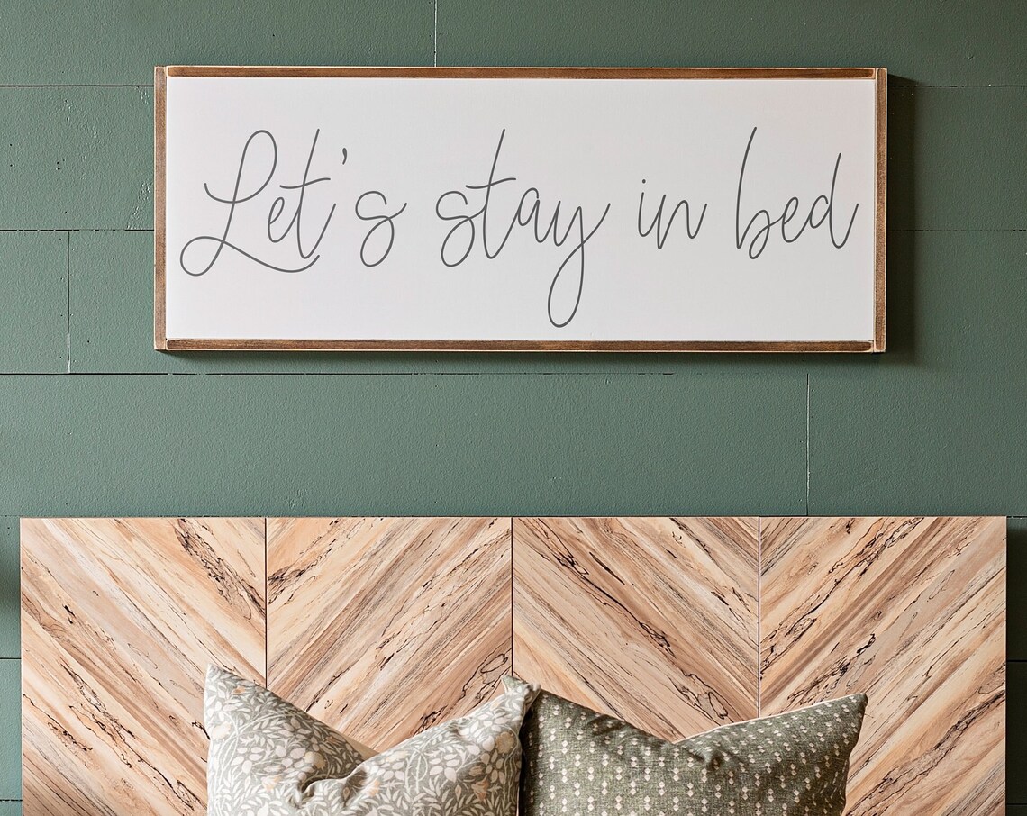 Lets Stay In Bed Bedroom Wall Decor Poster Print