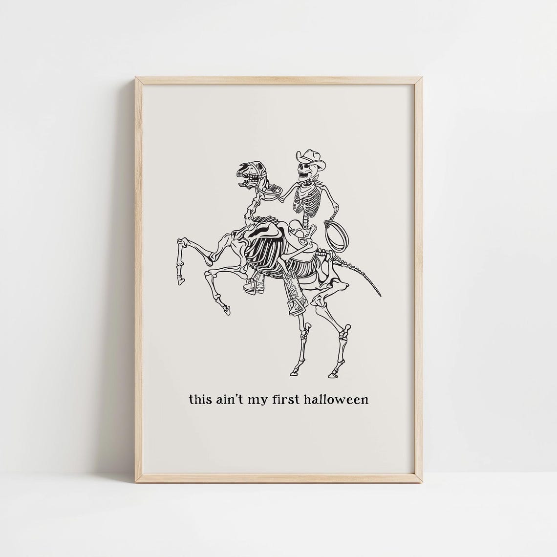 This Is Not My First Halloween Cowboy Skeleton Western Horse Poster - Image 4