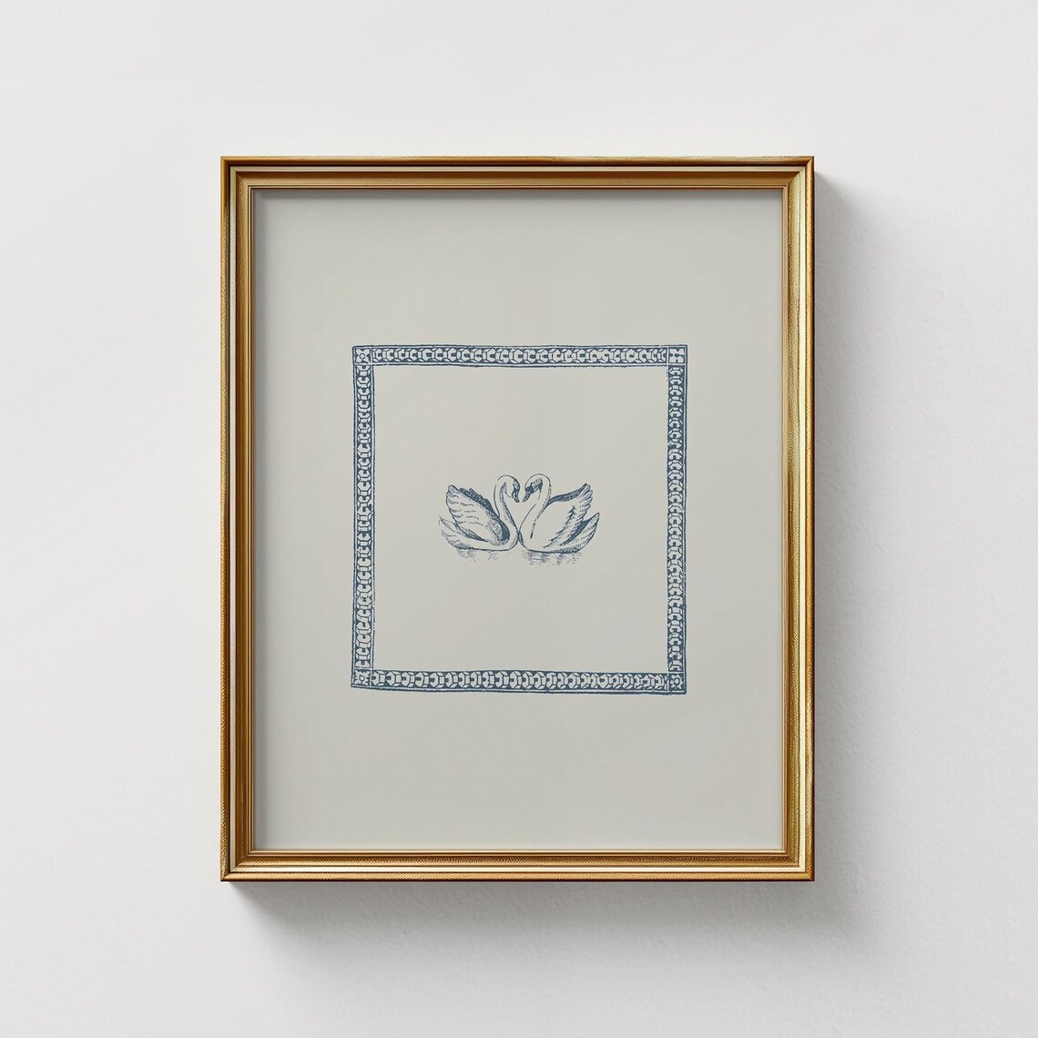 Minimal Swans Illustration, Nursery Art Print