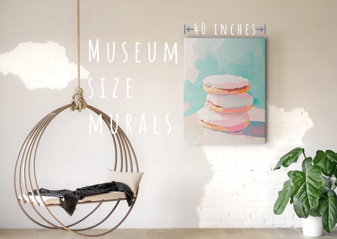 Stacked Frosted Cookies Pastel Dessert Painting Kitchen Art Poster - Image 5