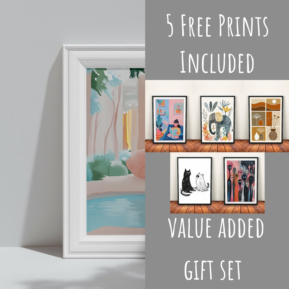 Pastel Pool Living Room Dreamy Living Room Teenage Room Decor Dreamy Aesthetic Quirky Illustration Gouache Painting Dopamine Decor - Image 3