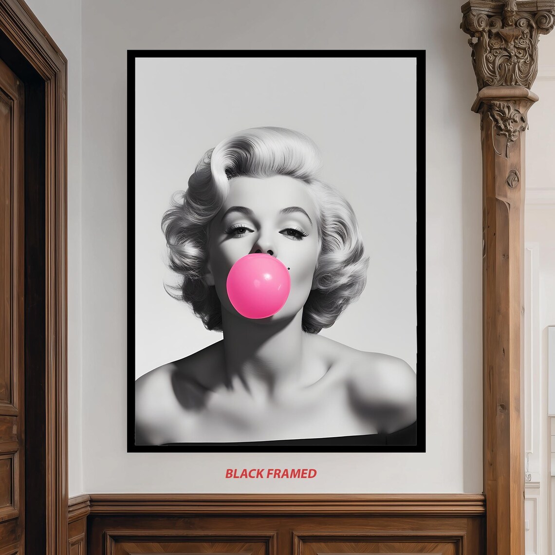 Black And White Glam Pop Art Poster, Iconic Blonde Woman