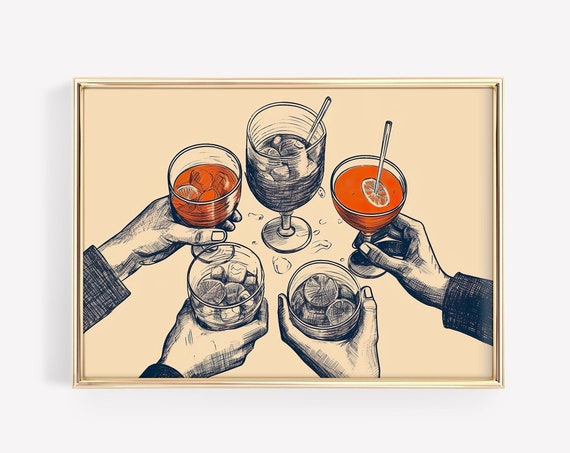 Cheers Vintage Bar Decor Art Print