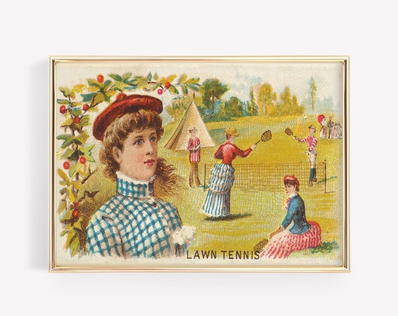 Tennis In 1889 Lawn Vintage Wall Art Sport Playing Print