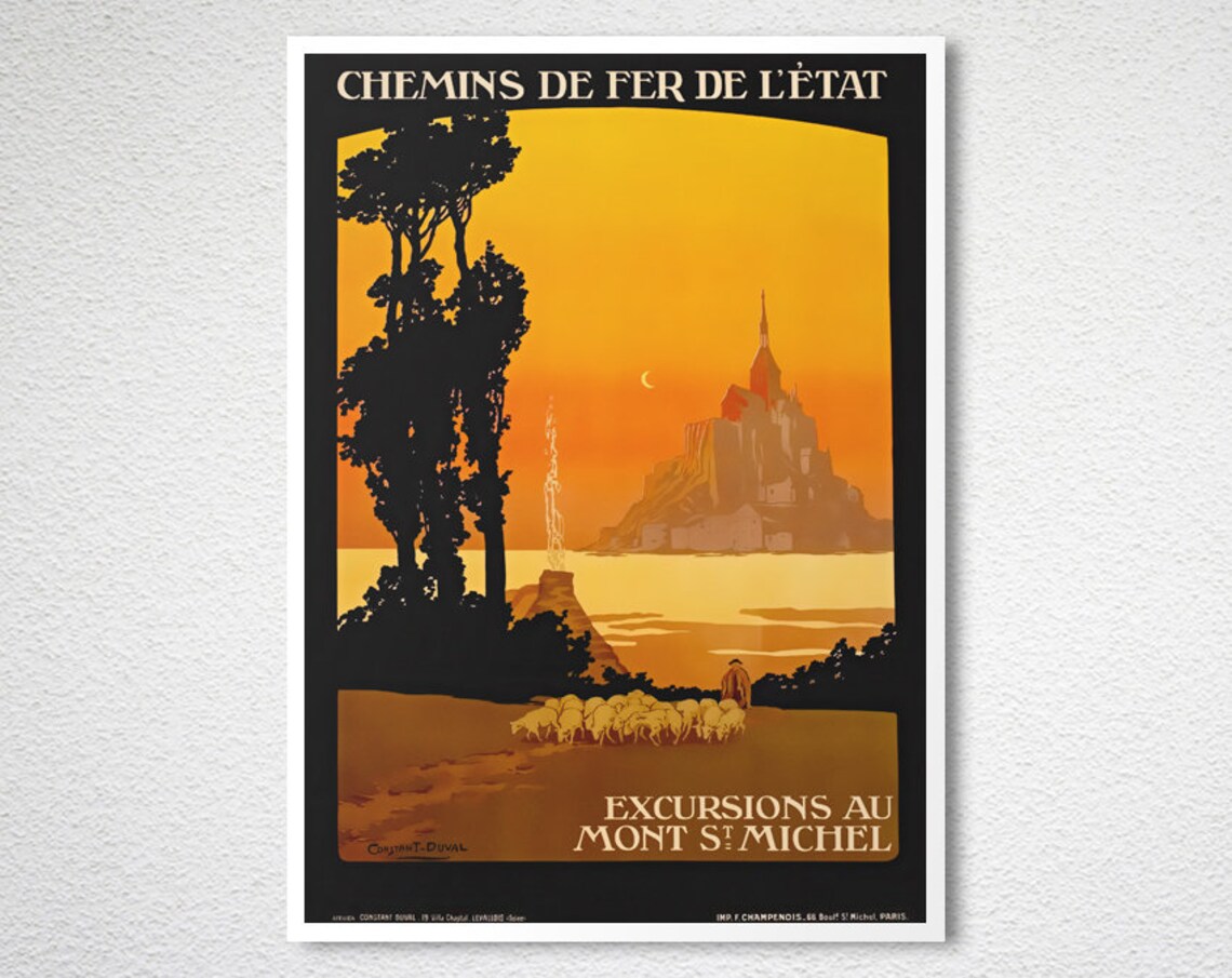 Mt St Michel France Vintage Travel Poster Print - Image 2