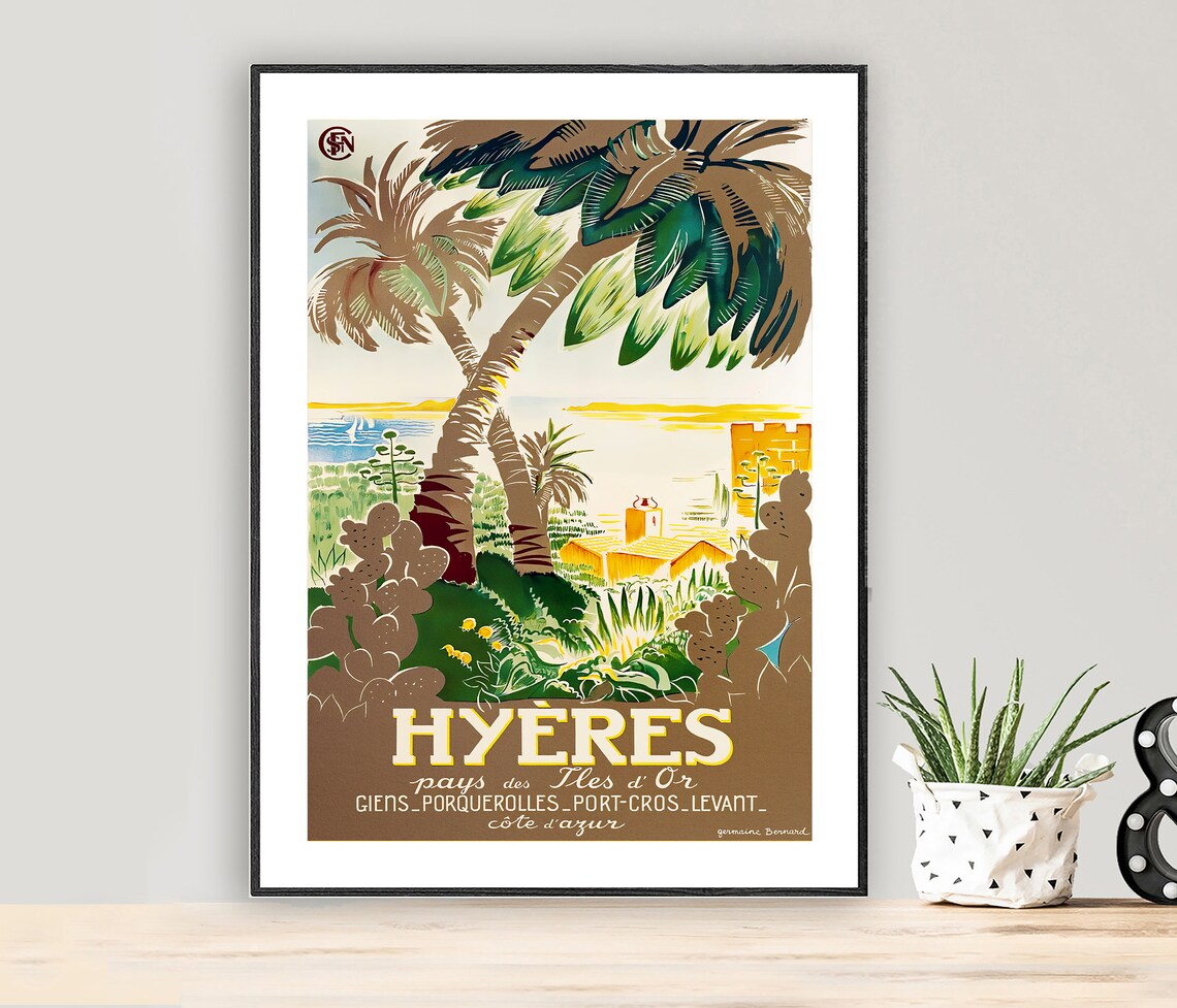 Hyeres Pays des Iles d Or Cote d Azur Palm Trees French Poster