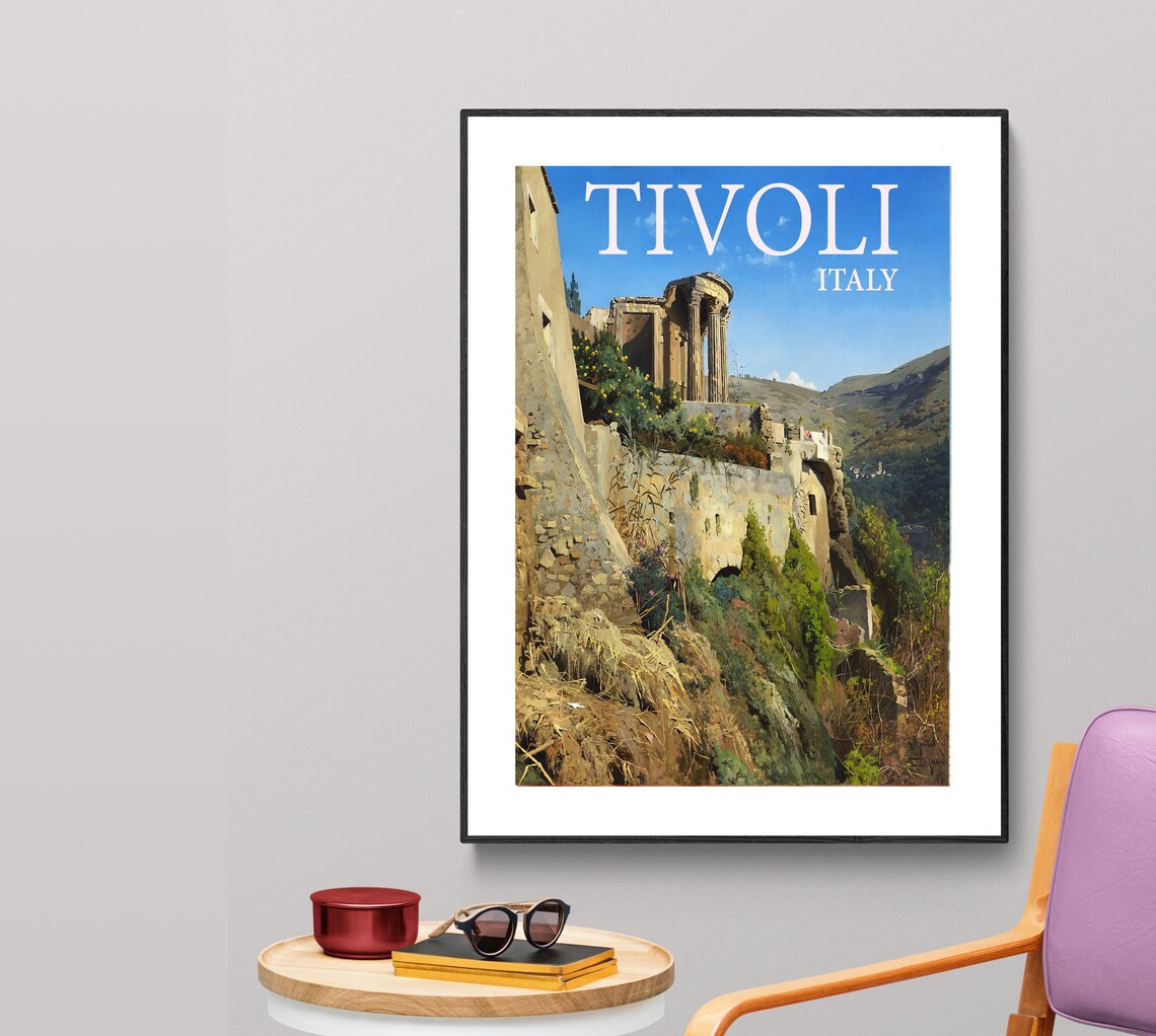 Tivoli Temple Of The Sibyl Vintage Travel Poster