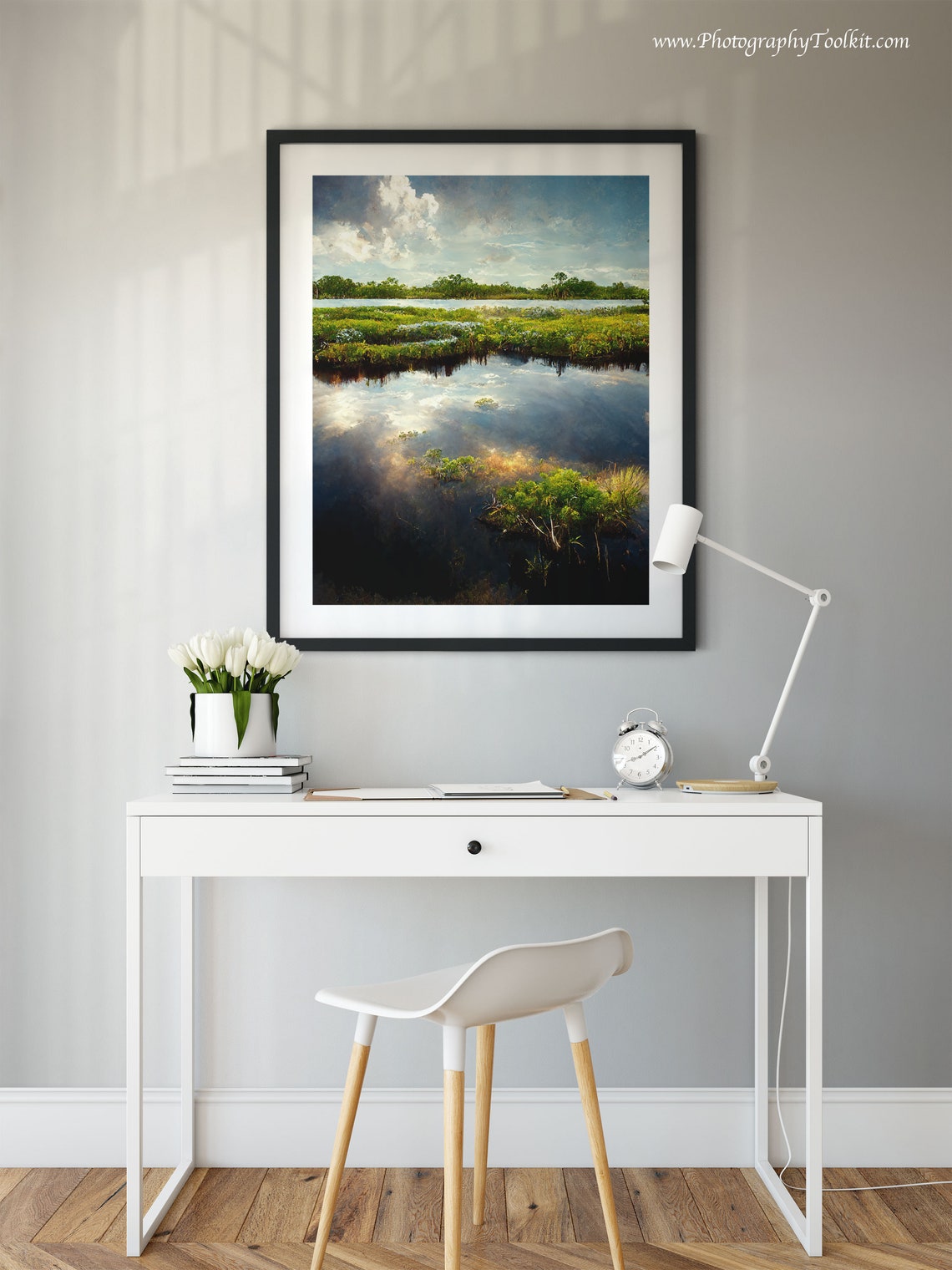 Everglades Wetland Mirror Reflections Dramatic Cloudscape Nature Print - Image 2