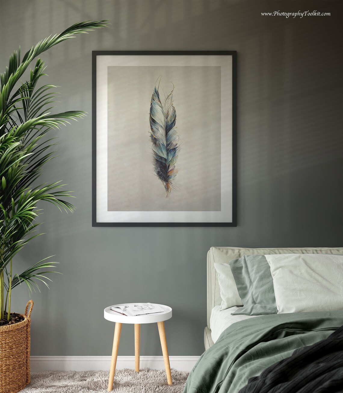 Vintage Feather Art Print, Rustic Wall Decor - Image 2