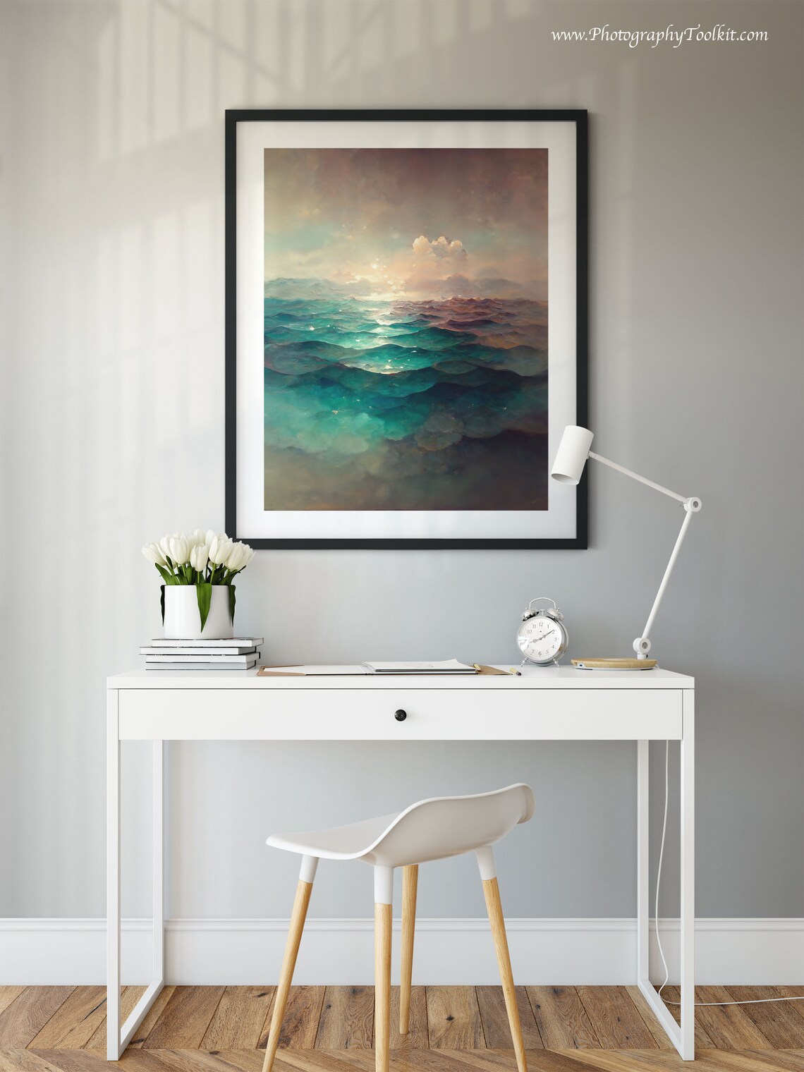Ocean Waves Art Print, Soft Coastal Landscape - Image 2