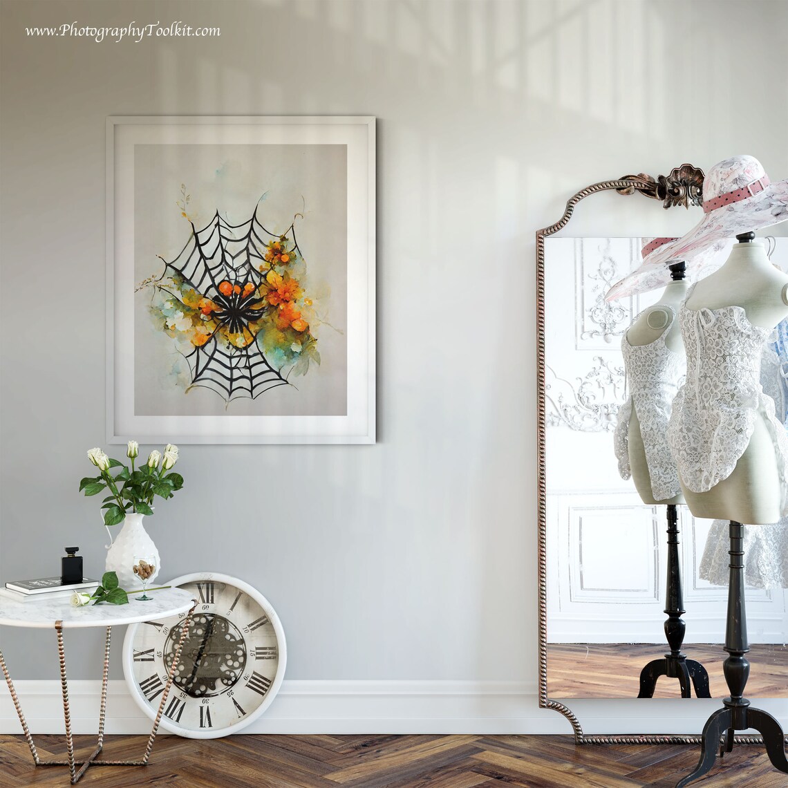 Spider Web Spider, Halloween Decor Art Print - Image 5