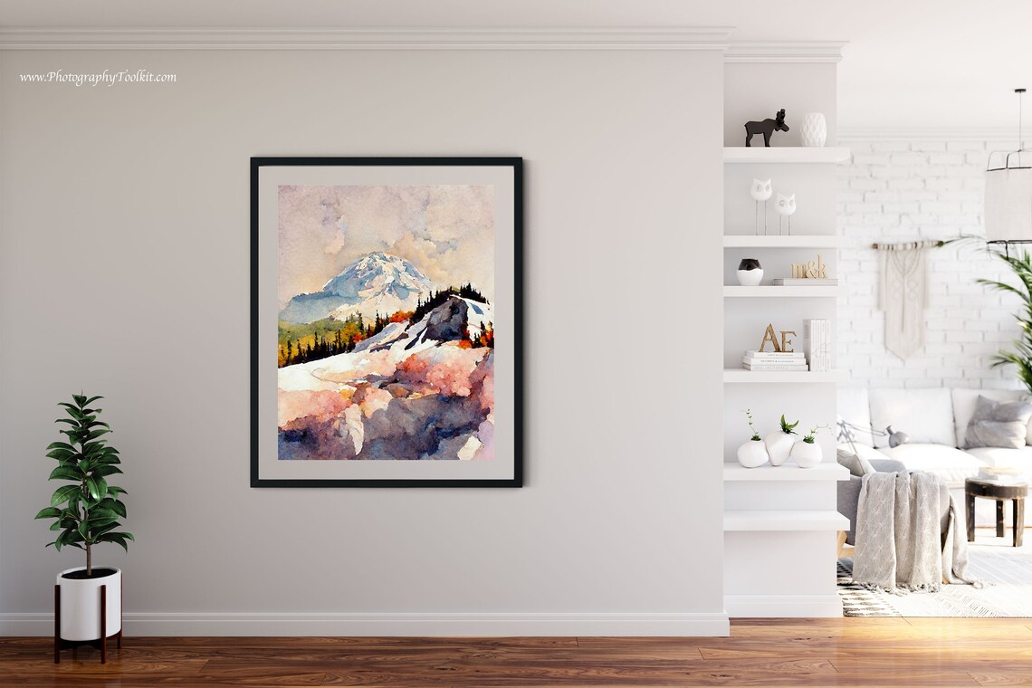 Mount Rainier National Park Art Print, Mountain Landscape - Image 4
