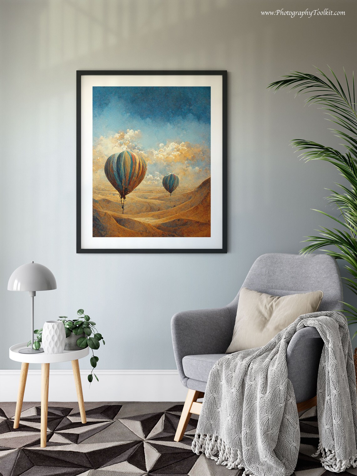 Vintage Hot Air Balloons Desert Dunes Adventure Travel Poster - Image 6