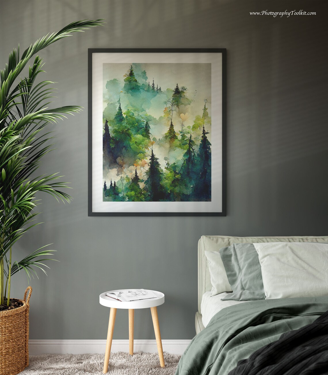 Winter Forest Watercolor Landscape Art Print - Image 3