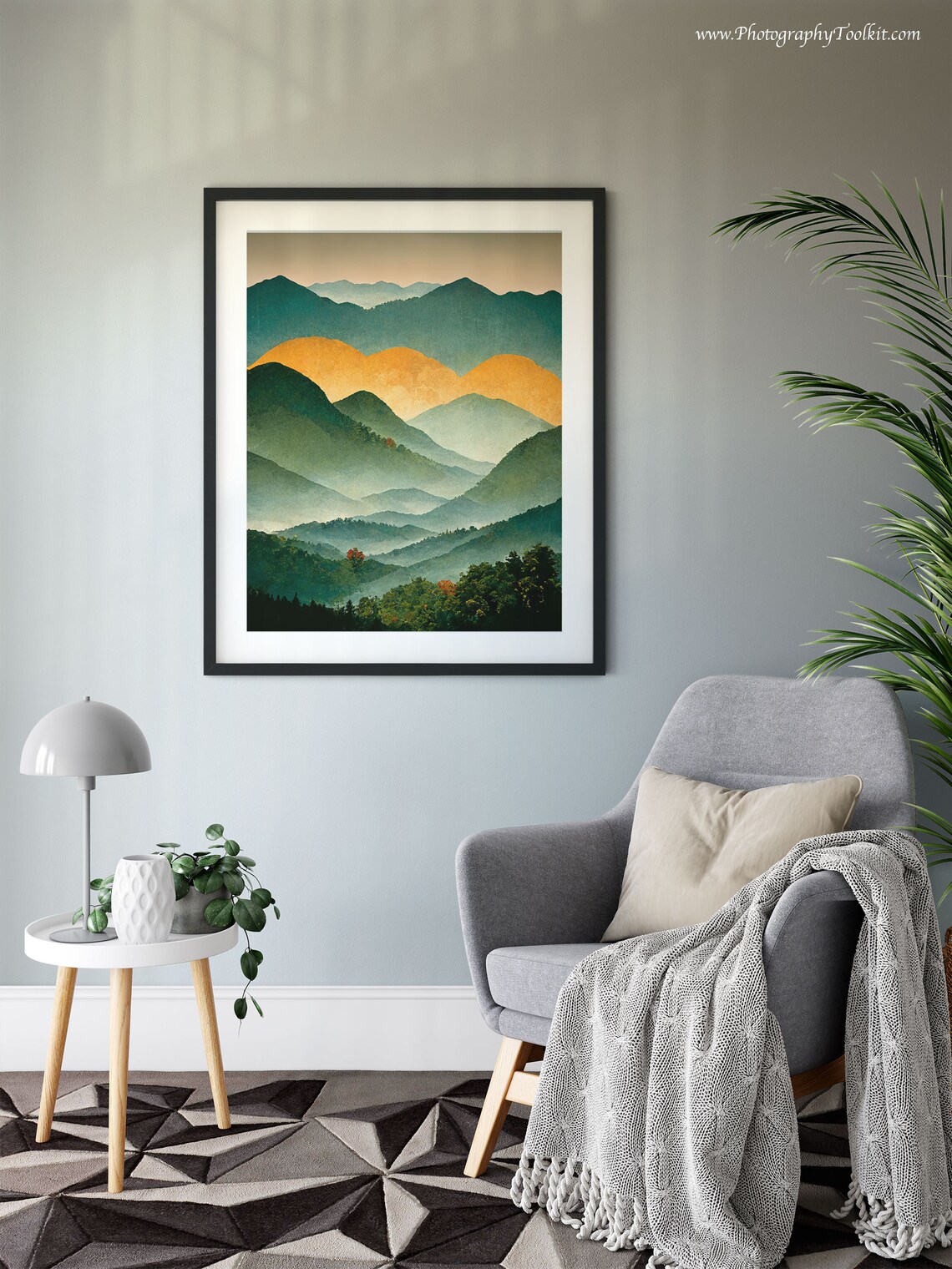 Great Smoky Mountains Misty Blue Ridges Golden Peak Travel Poster - Image 6