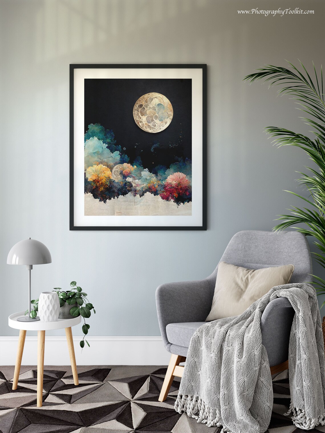 Night Moon Print, Boho Moon Phase Wall Art - Image 6