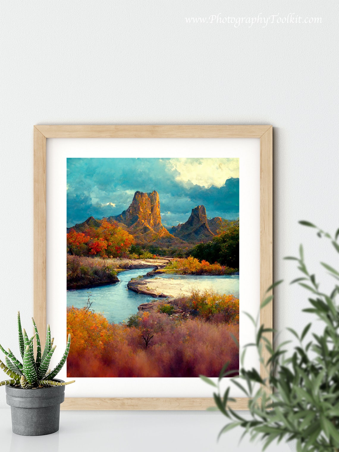 Big Bend Canyon Peaks Wall Art Desert River Autumn Colors Dramatic Sky - Image 5