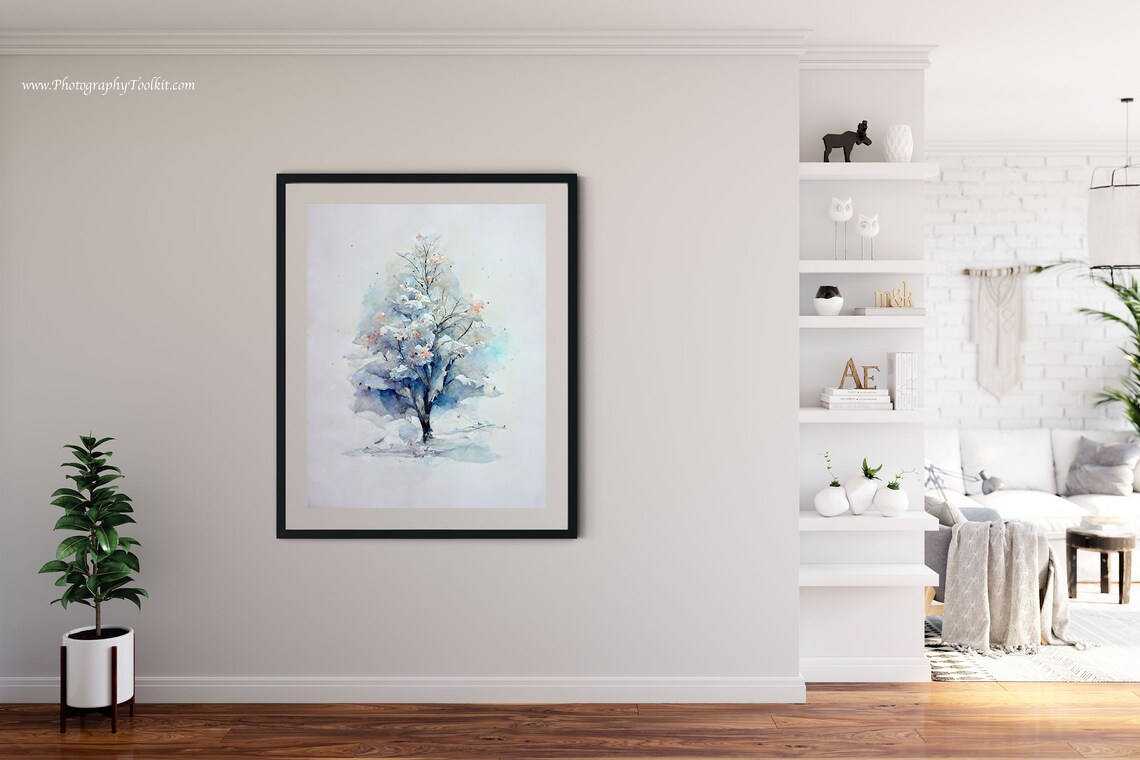 Christmas Trees Watercolor Holiday Art Print - Image 2