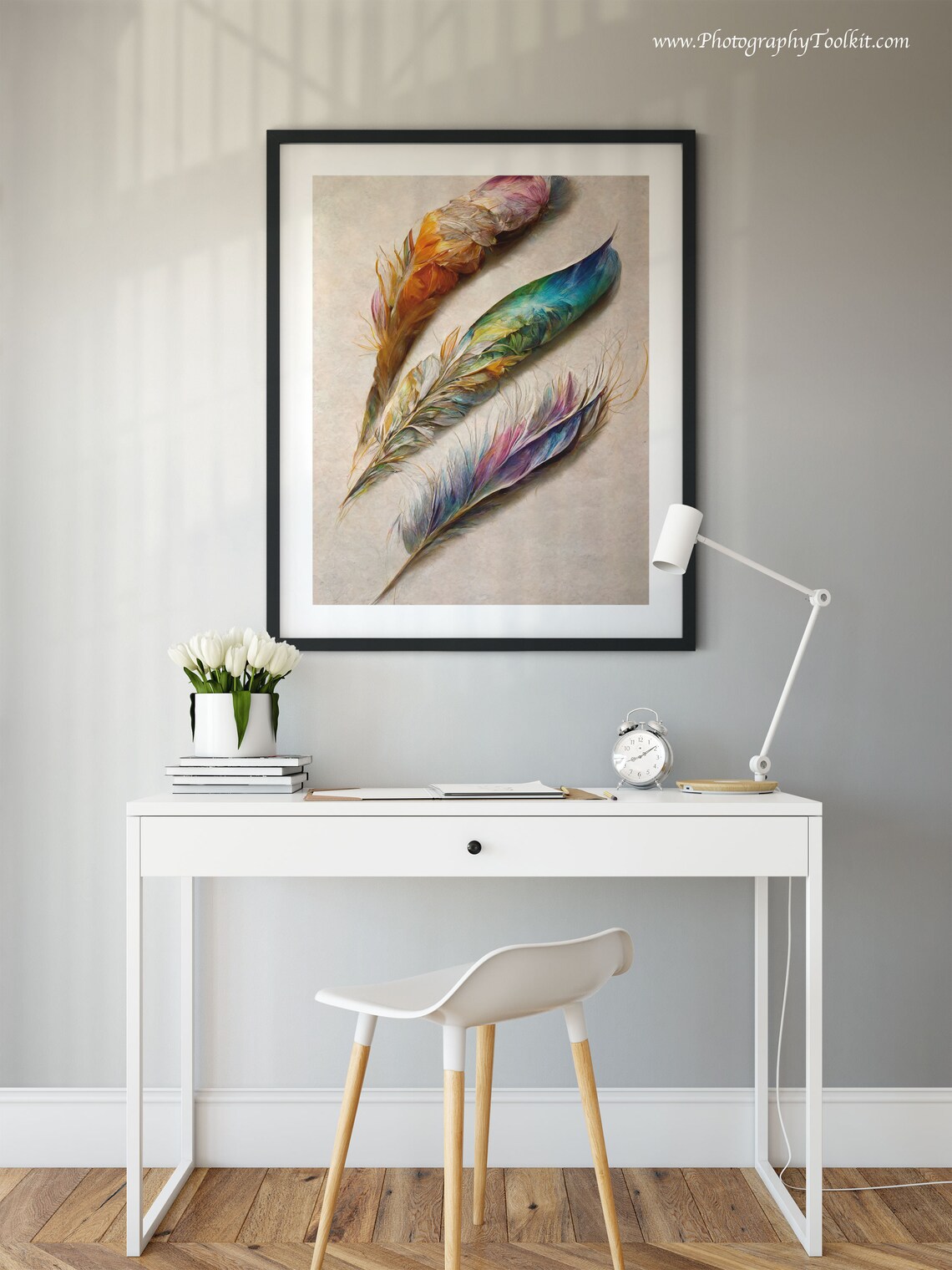 Vintage Feather Art Print, Rustic Wall Art - Image 2