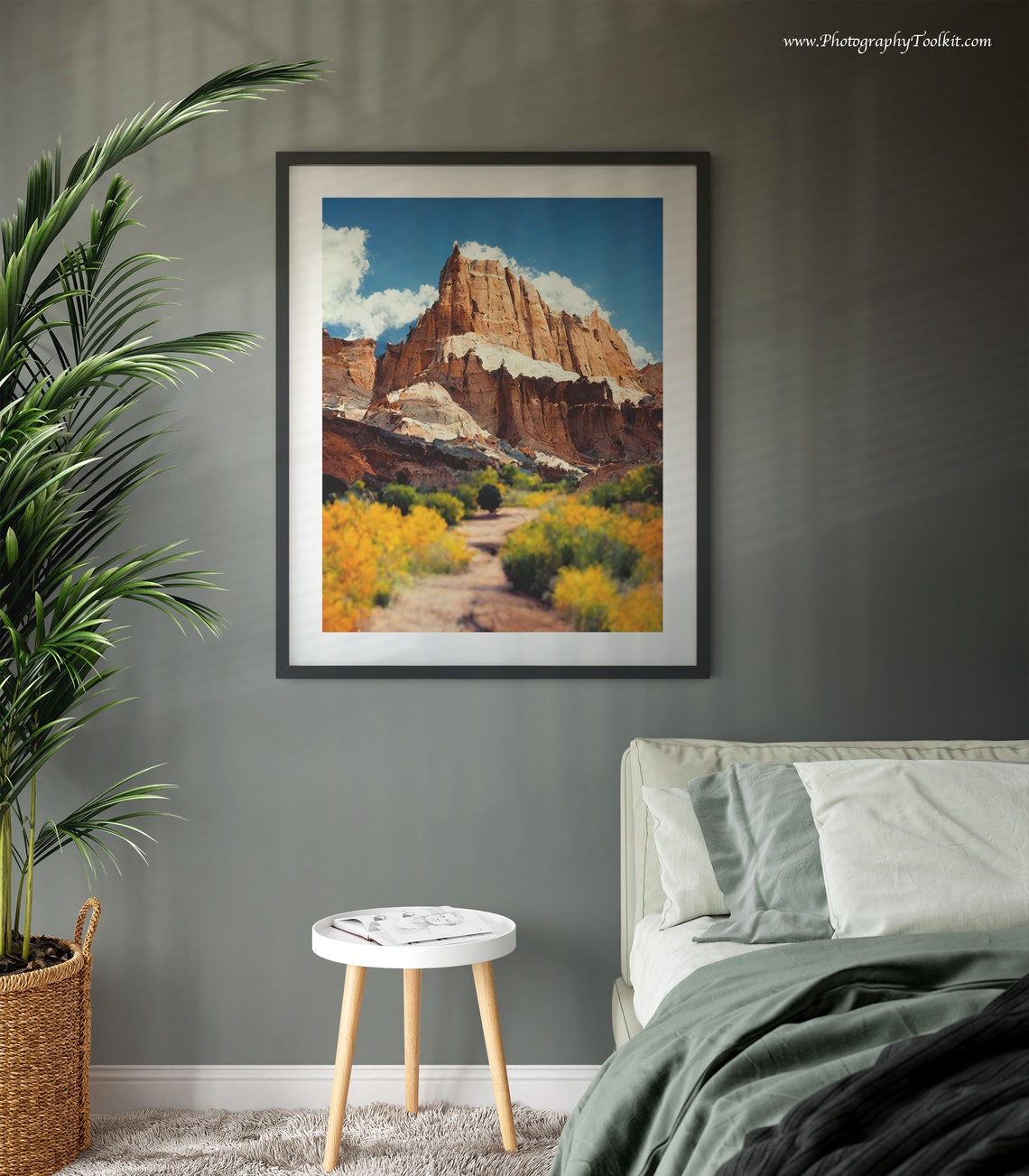 Capitol Reef Red Rock Spire Desert Trail Blue Sky Utah Landscape Print - Image 3