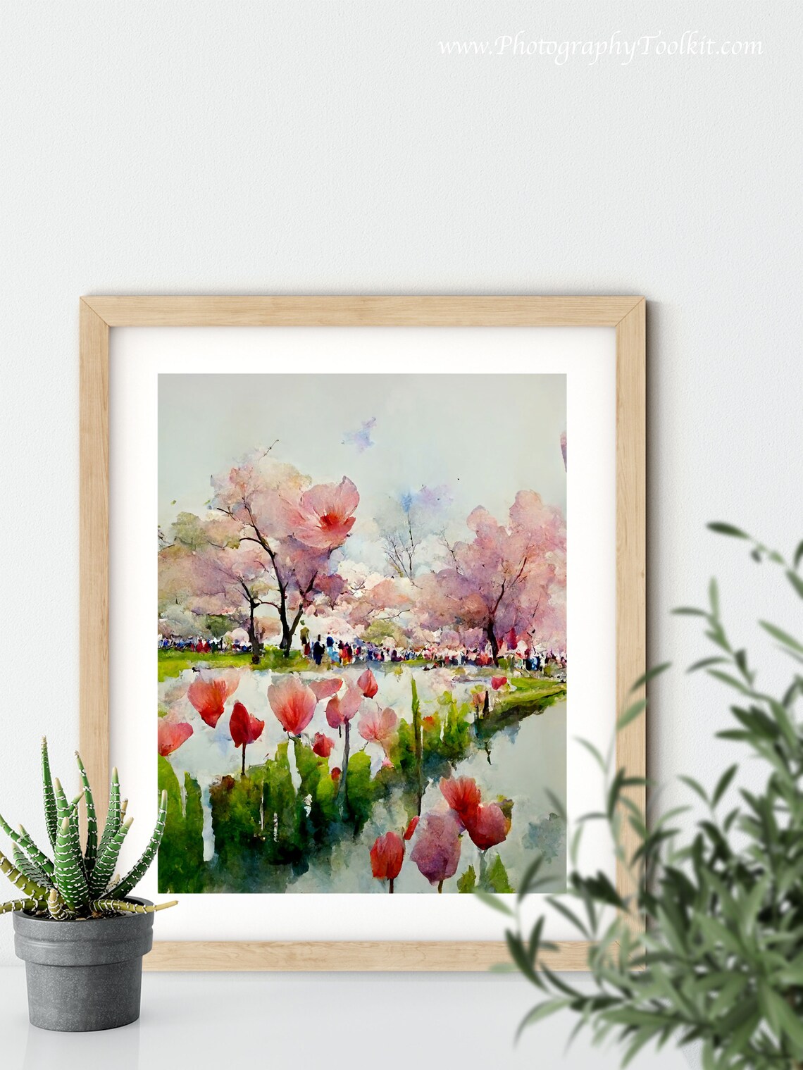 Tulip Field Landscape Art Print, Vintage Floral - Image 5