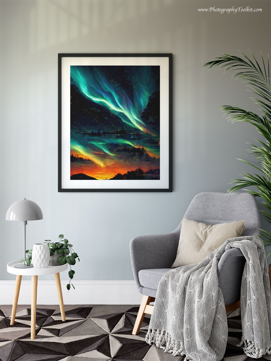 Aurora Borealis Starry Sky Wall Art Print - Image 6
