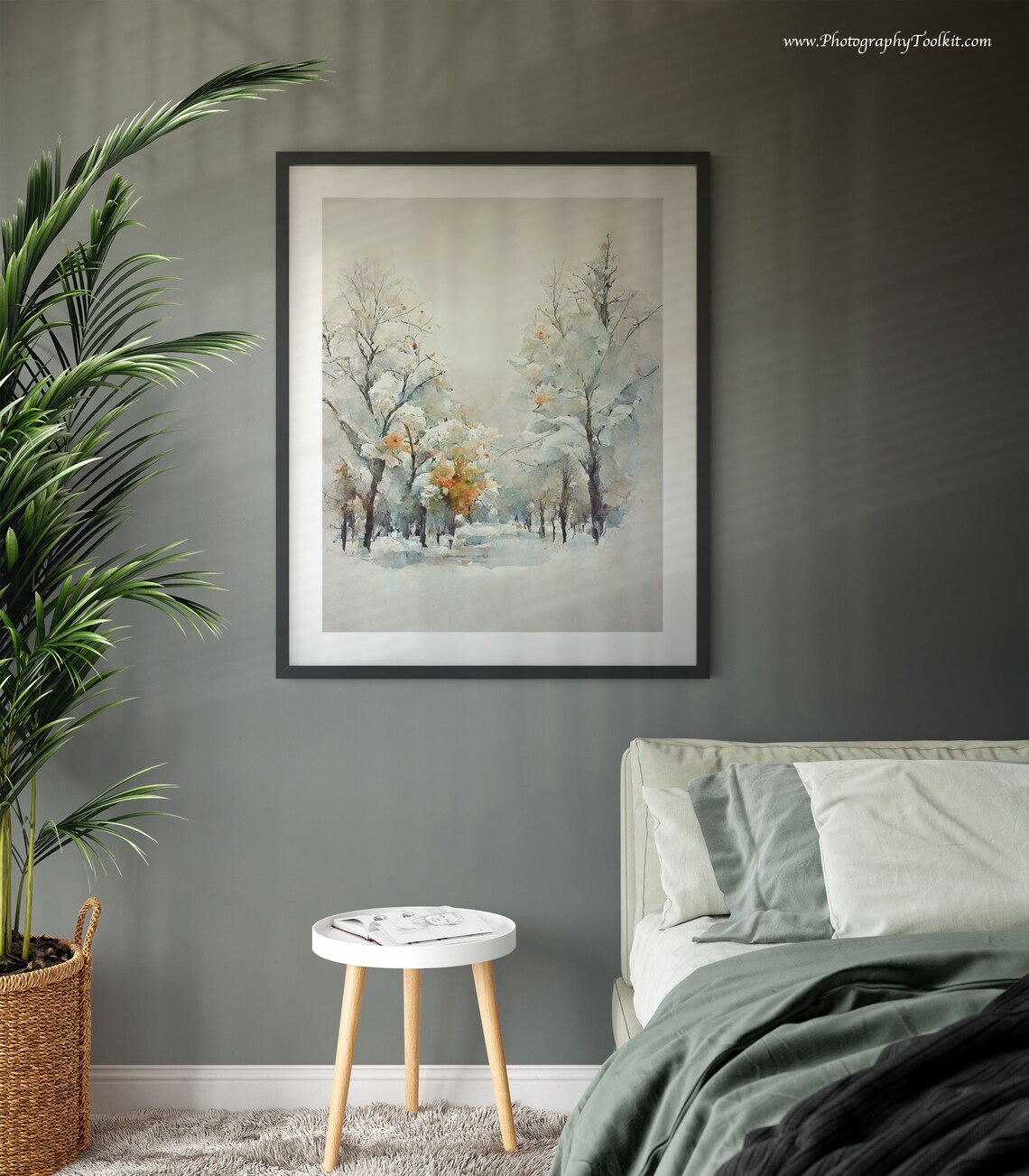 Winter Landscape Forest Watercolor Art Print - Image 3