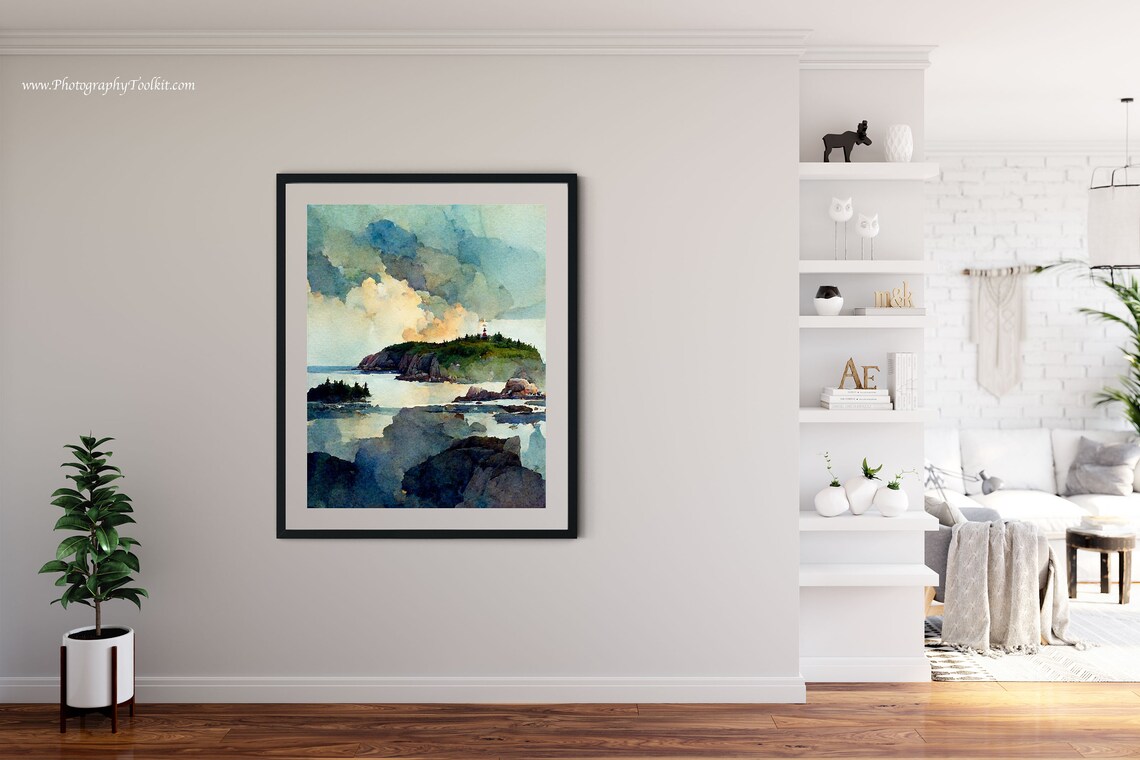 Acadia National Park Retro Travel Poster, Maine Lighthouse - Image 4