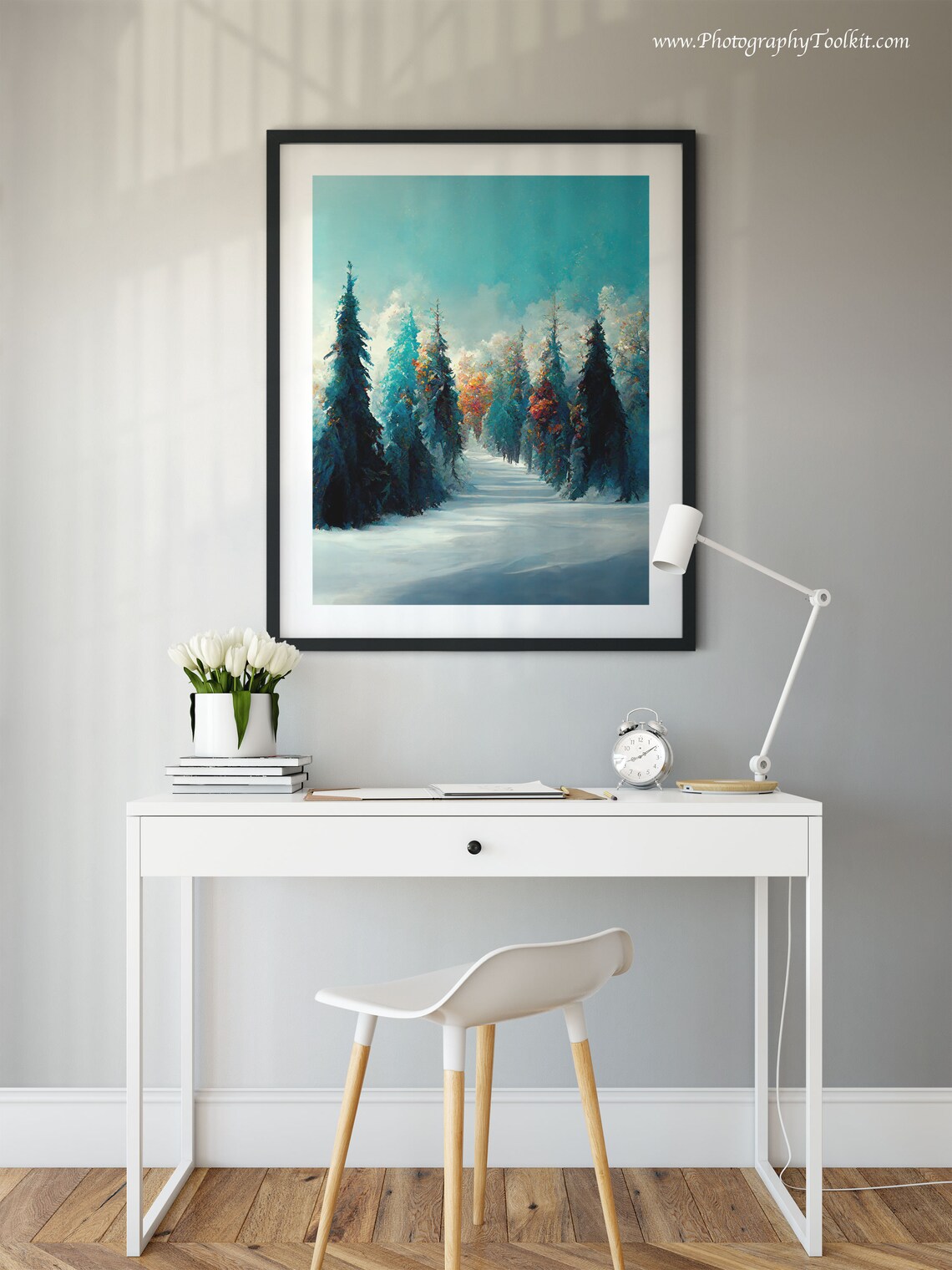 Forest Winter Landscape Watercolor Art Print - Image 2