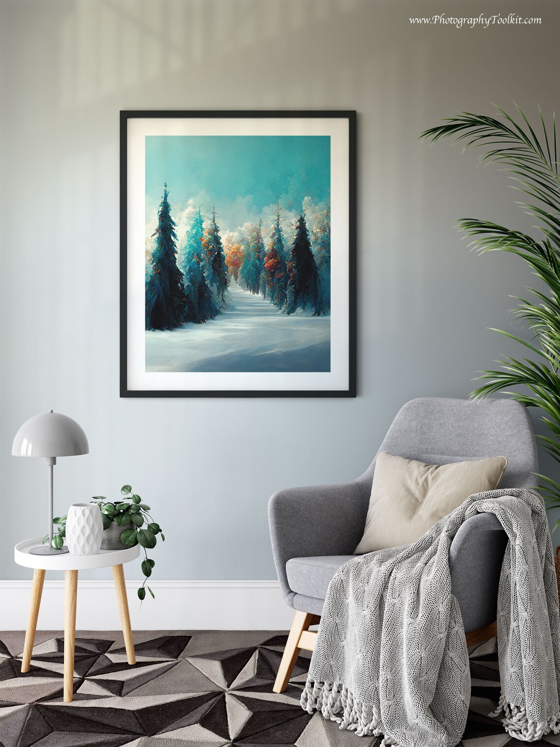 Forest Winter Landscape Watercolor Art Print - Image 6