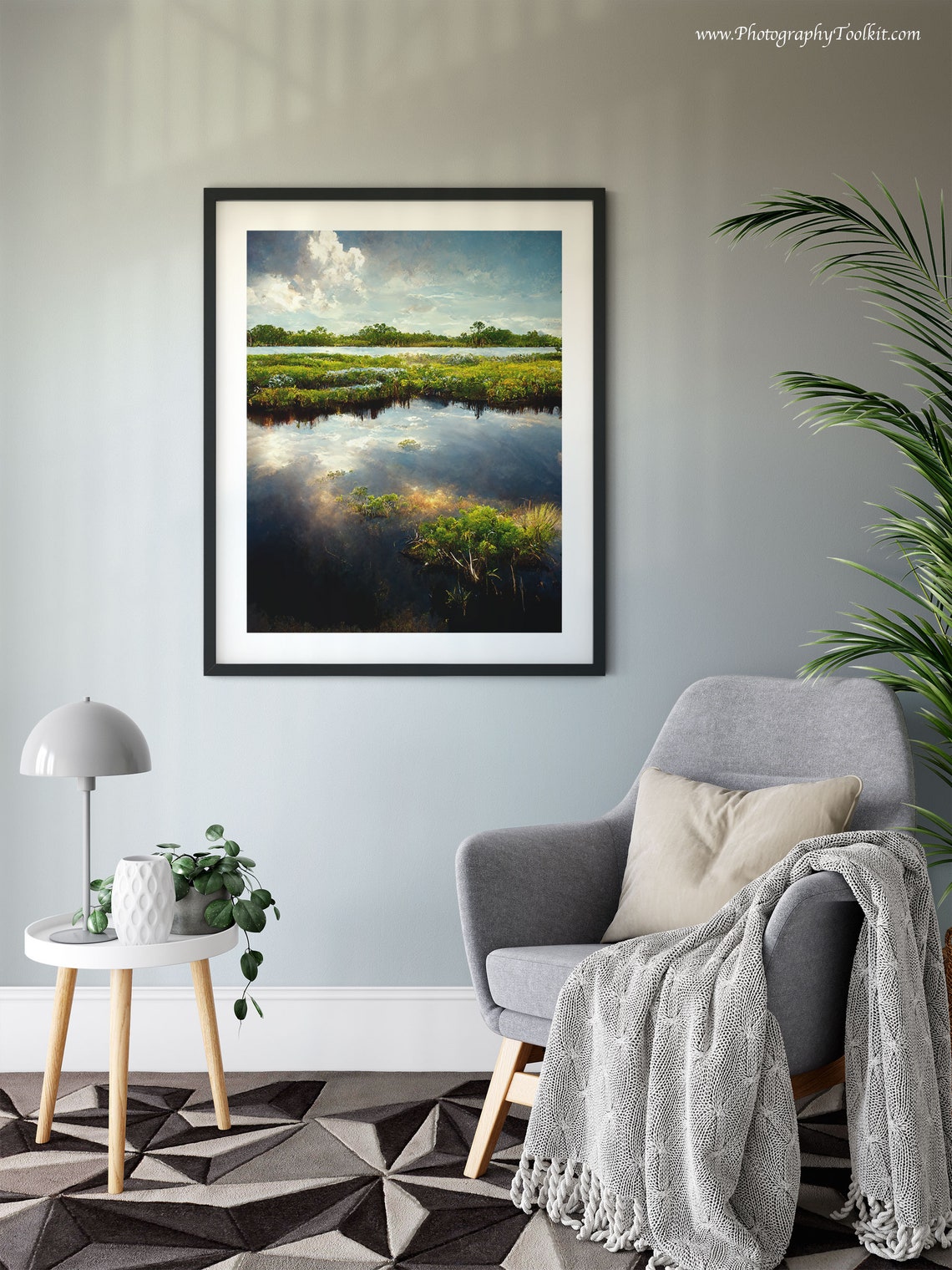 Everglades Wetland Mirror Reflections Dramatic Cloudscape Nature Print - Image 6
