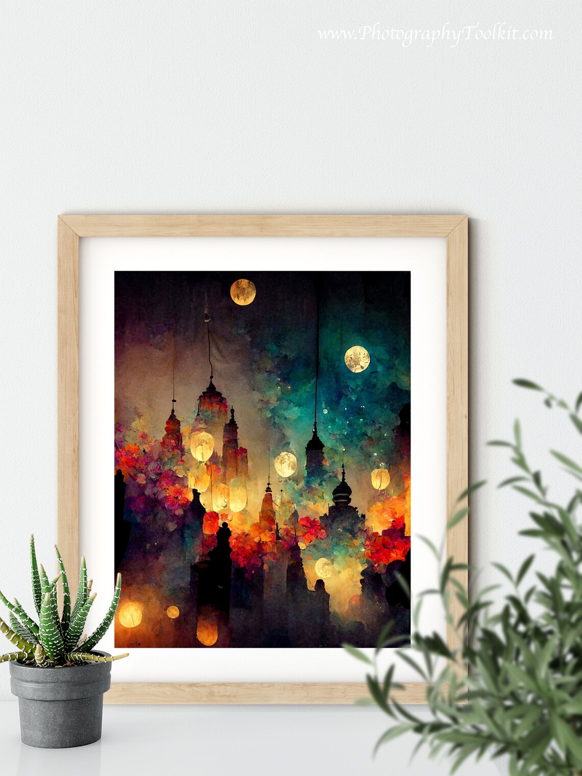 Night Sky Full Moon Moon Phase Wall Art Print - Image 5