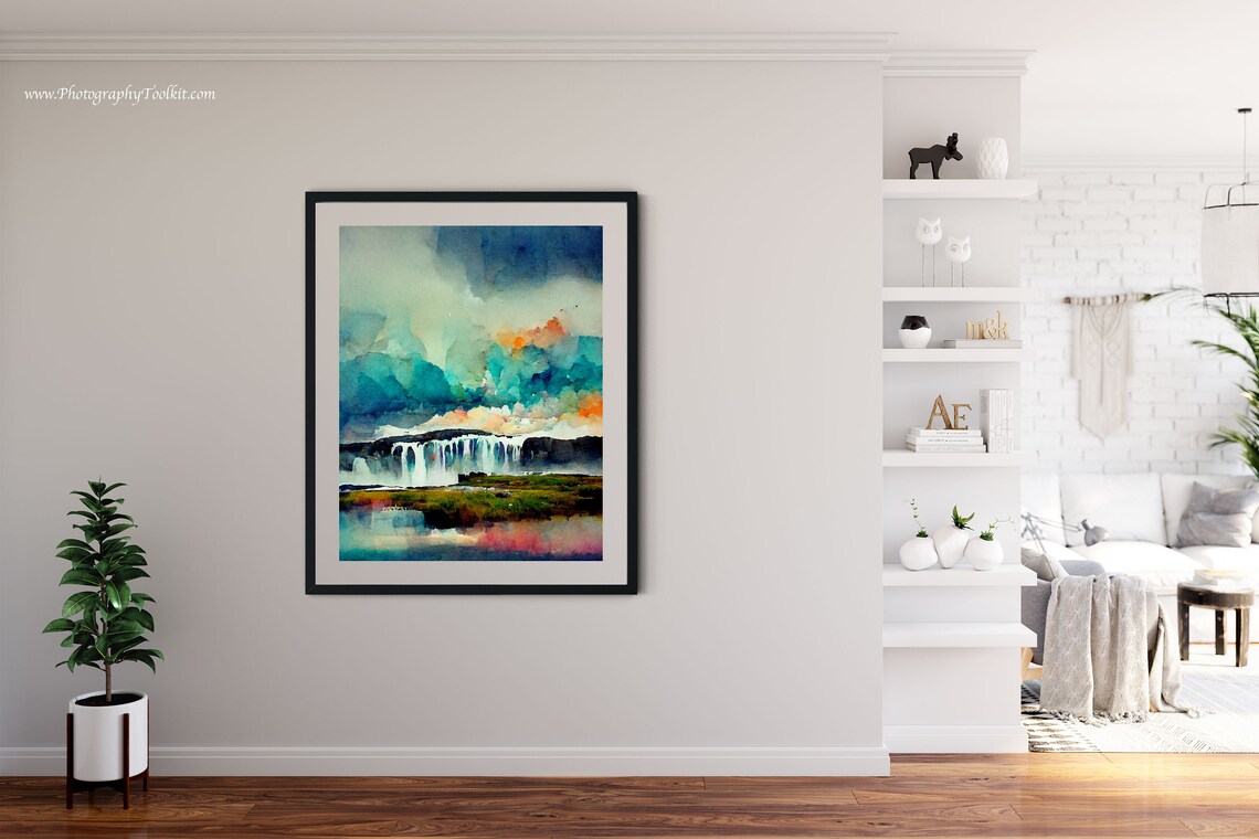 Godafoss Icelandic Waterfall Scandinavian Art Print - Image 4
