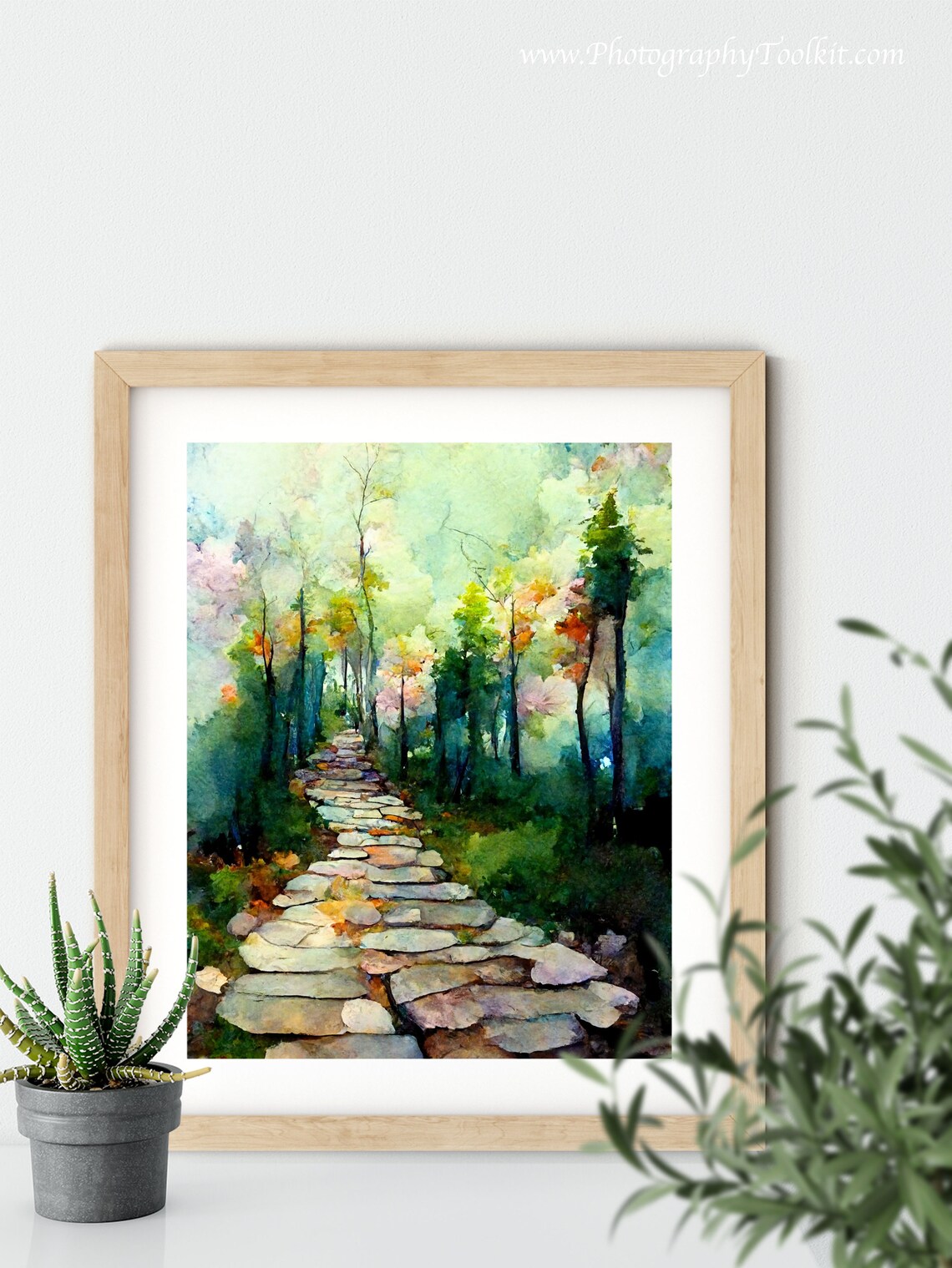 Forest Path Watercolor Art Print, Wilderness Scene - Image 5