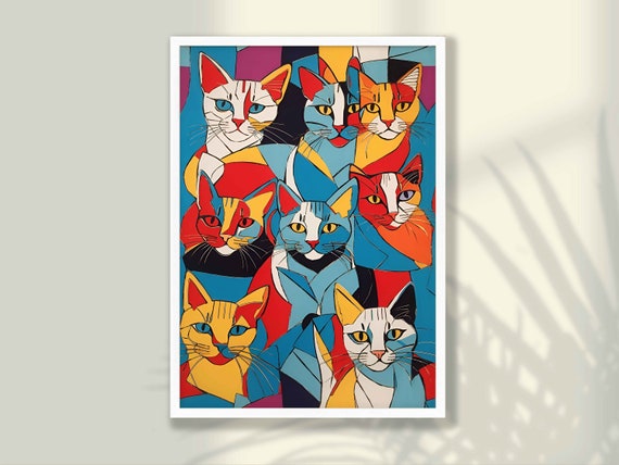 Cat Poster No3 Wall Art Illustration Lovers Gift Animal Print Decor Nursery