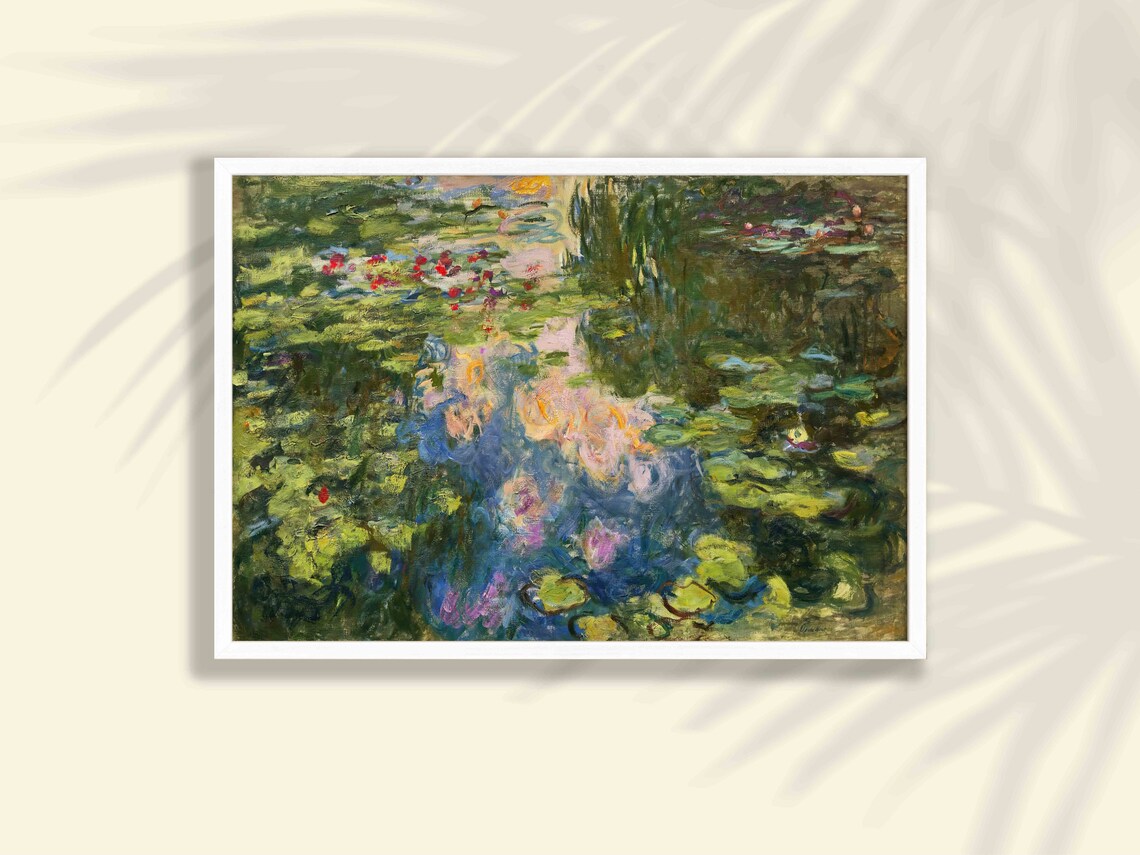 Claude Monet Nympheas Art Print, Farmhouse Decor