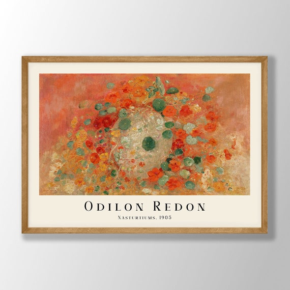 Odilon Redon Nasturtiums Art Print, Botanical Decor