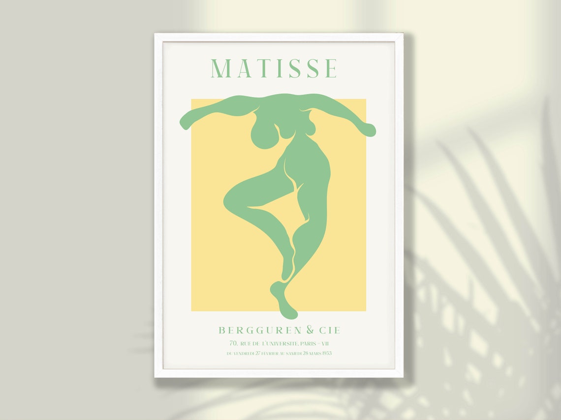 Matisse Sage Dancer With Open Arms Gold Block Gallery Poster