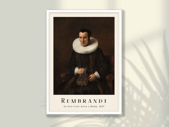 Rembrandt Old Lady with a Book 1637 Portrait Classic Art Poster
