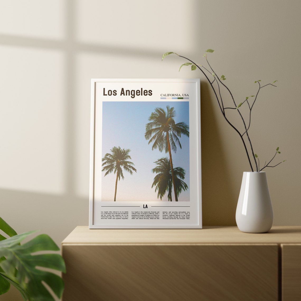 Los Angeles Print Los Angeles Poster Los Angeles Wall Art Oil Painting Poster Colorful City Print City Artwork Travel Artwork Travel Art - Image 2