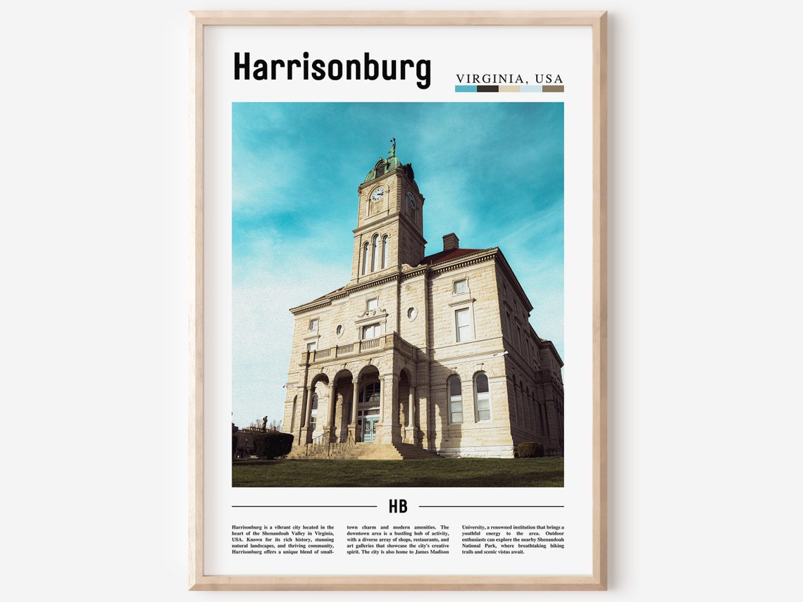 Harrisonburg Poster Harrisonburg Print Harrisonburg Wall Art United States Photo United States Poster United States Print