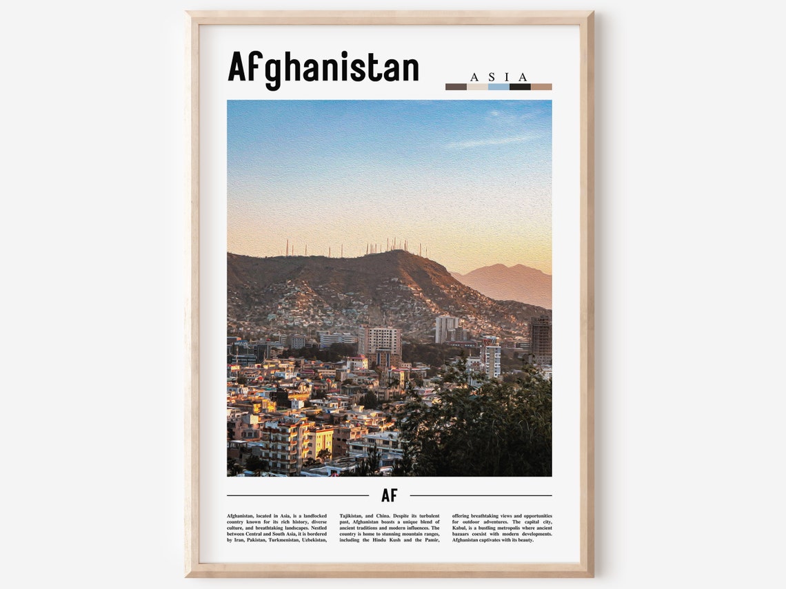 Afghanistan Poster Afghanistan Print Afghanistan Wall Art Asia Print Asia Poster Asia Photo Minimal Travel Poster