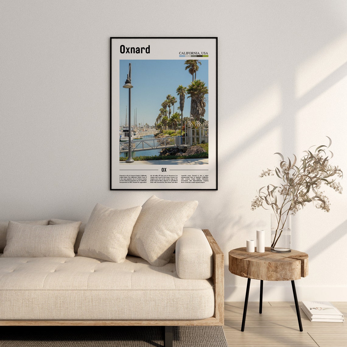 Oxnard Print Oxnard Poster Oxnard Wall Art Minimal Travel Print Minimal City Poster Travel Destination City Print Oil Painting Poster - Image 2