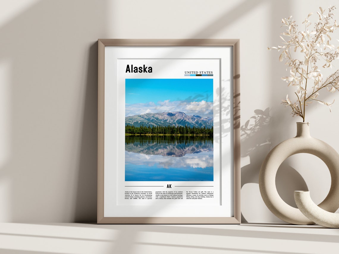 Alaska Poster Alaska Print Alaska Wall Art United States Photo United States Poster United States Print - Image 2