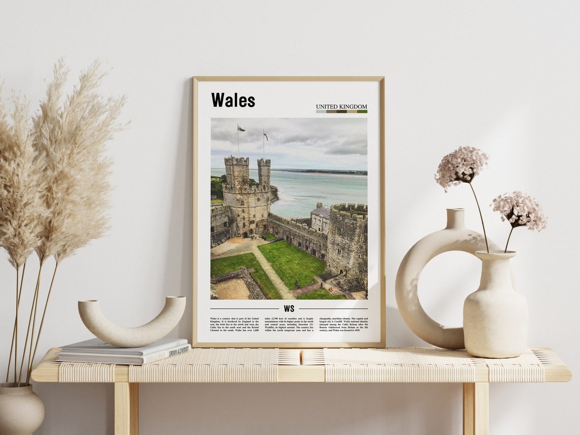 Wales Print Wales Poster Wales Wall Art Minimal Travel Print Minimal City Poster Travel Destination City Print Oil Painting Poster - Image 5