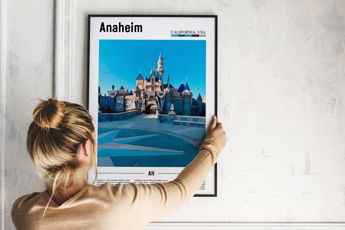 Anaheim Print Anaheim Poster Anaheim Wall Art Minimal Travel Print Minimal City Poster Travel Destination Print Oil Painting Poster - Image 4