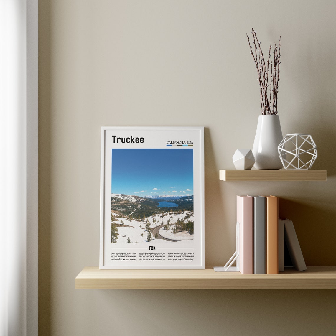 Truckee Print Truckee Poster Truckee Wall Art Oil Painting Poster Colorful City Print City Artwork Travel Artwork Travel Wall Art - Image 3