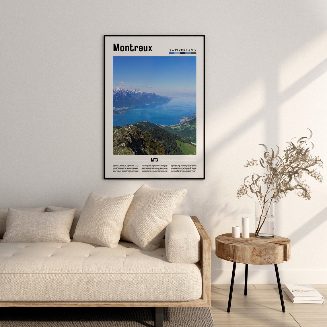 Montreux Poster Montreux Print Montreux Wall Art Europe Photo Europe Poster Europe Print Travel Poster - Image 2